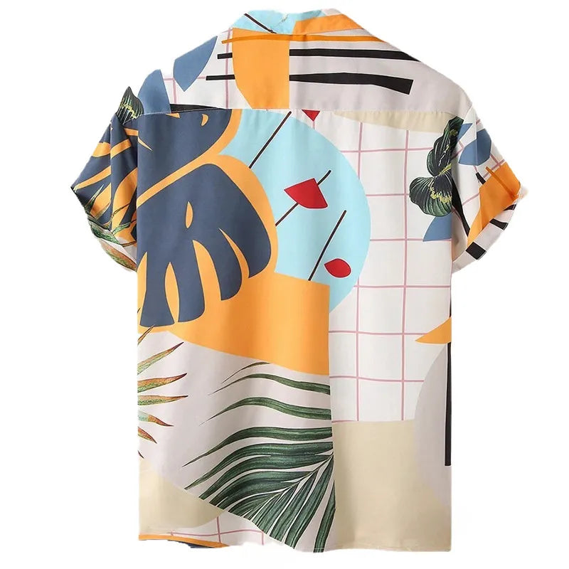 Men's Printed Short Sleeve Shirt and Shorts Set