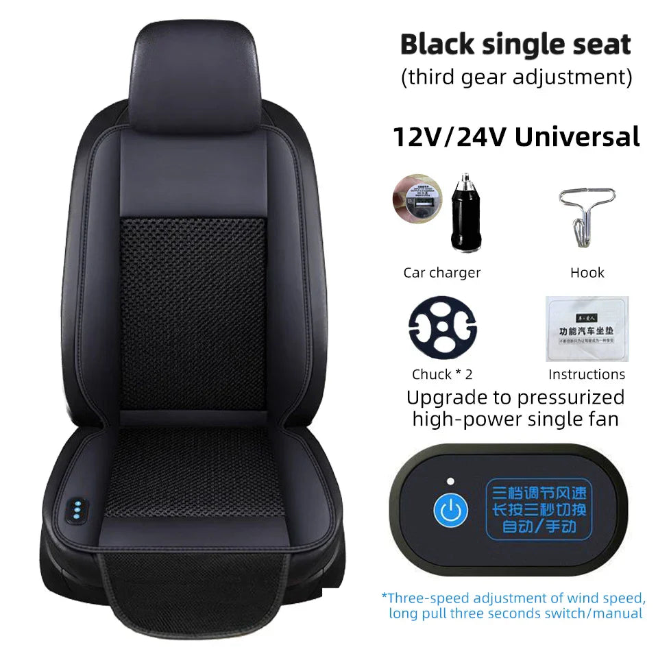 Luxury PU Leather Car Cooling Seat Cushion