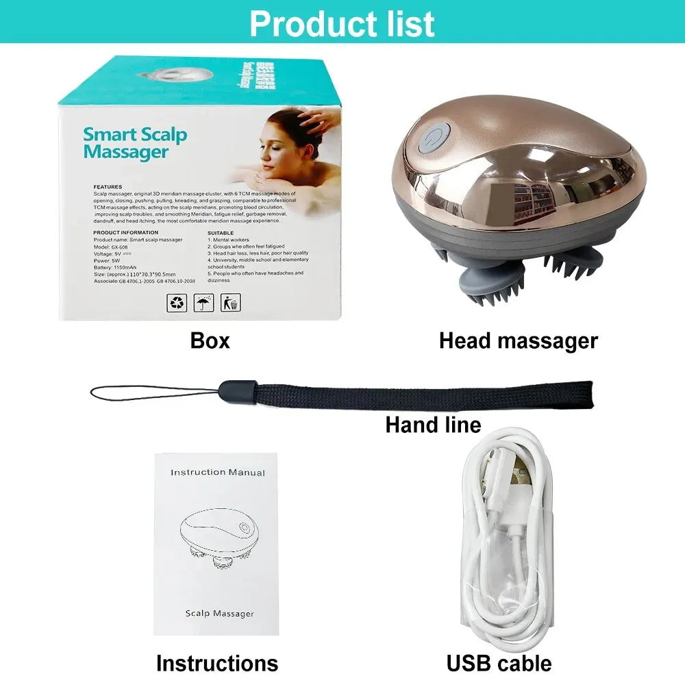 Portable Rechargeable Head Massager