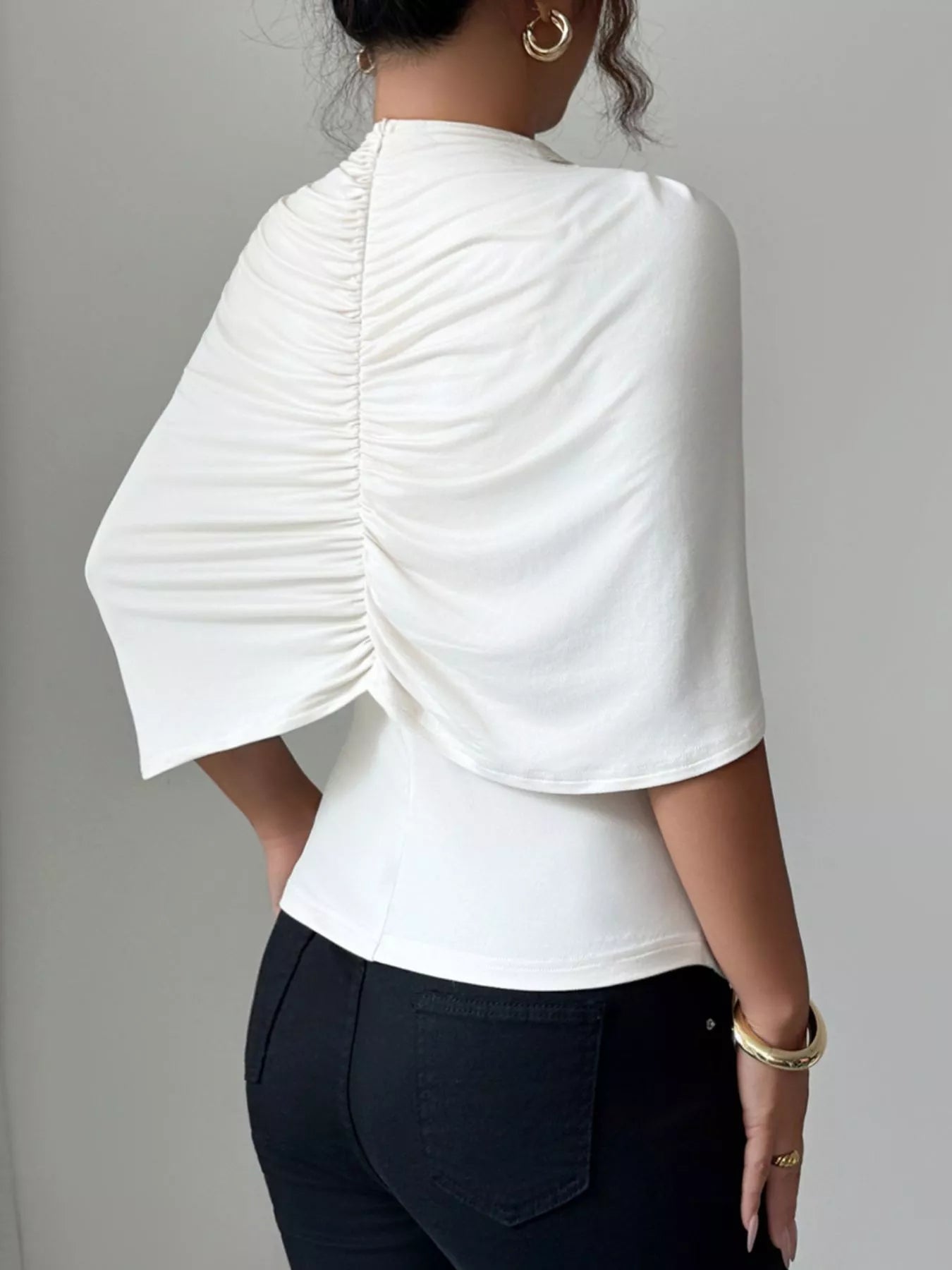Half Sleeve Shawl Top
