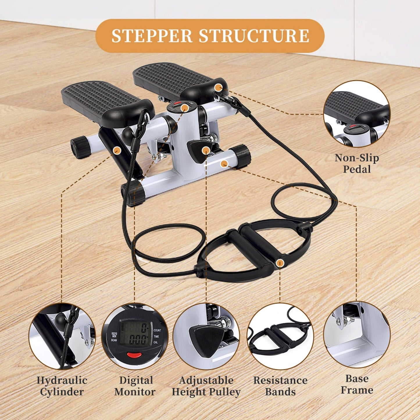 Stair Stepper with Resistance Band