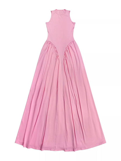 Sleeveless O-Neck Maxi Dress