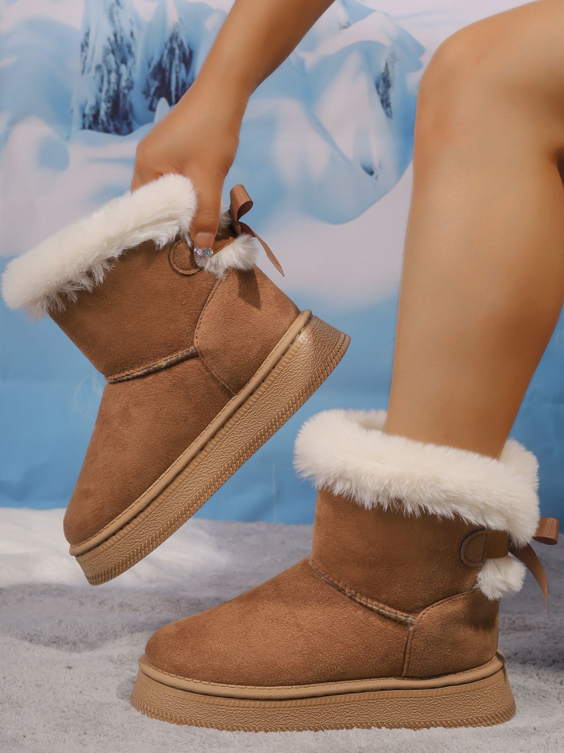 Suede Round Toe Boots
