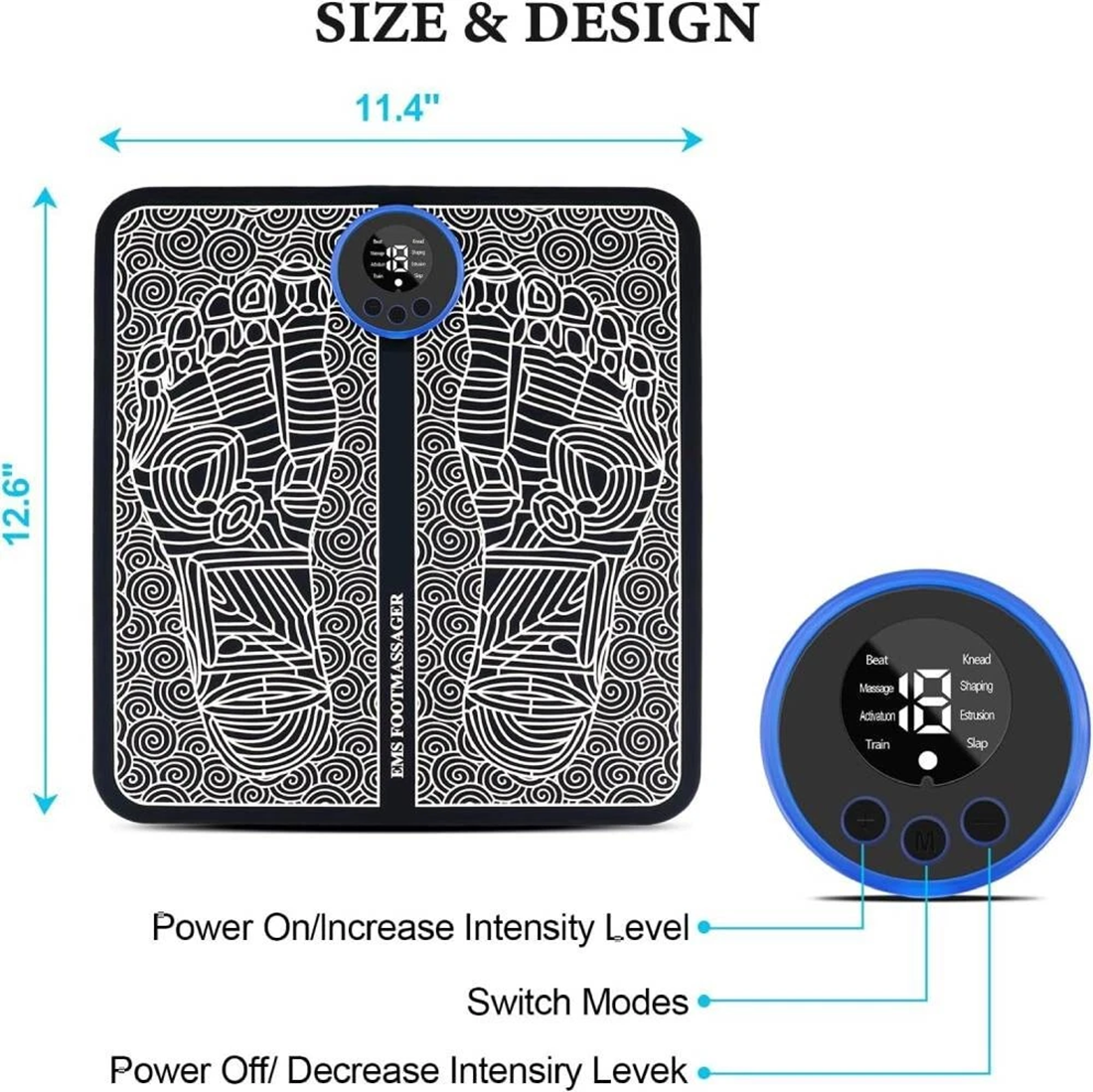 Electric Foot Massager Pad Blood Circulation Muscle Stimulator 