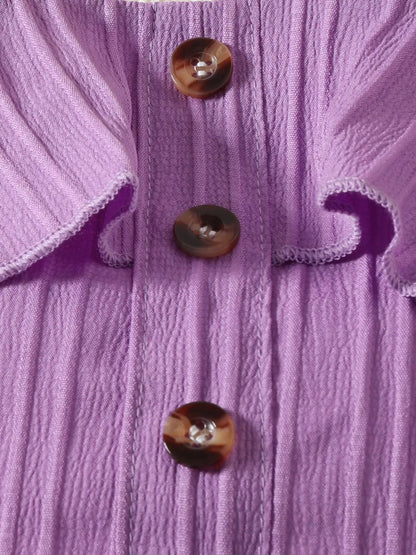 Children's Ribbed Ruffle Trim Top & Shorts Set