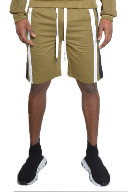 Mens Color Block Sweat Shorts