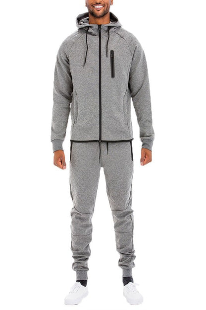 Men's Full Zip Sweat Pant Sweat Set - MONLANE