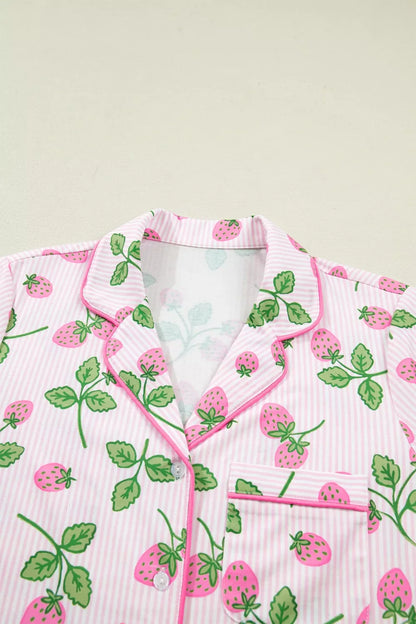 Striped Strawberry Pajama Set