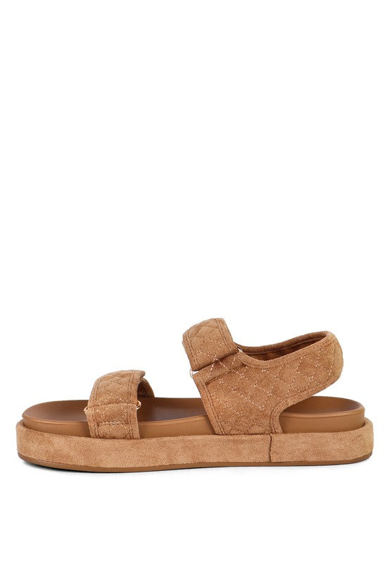 QUILTED PLATFORM SANDALS