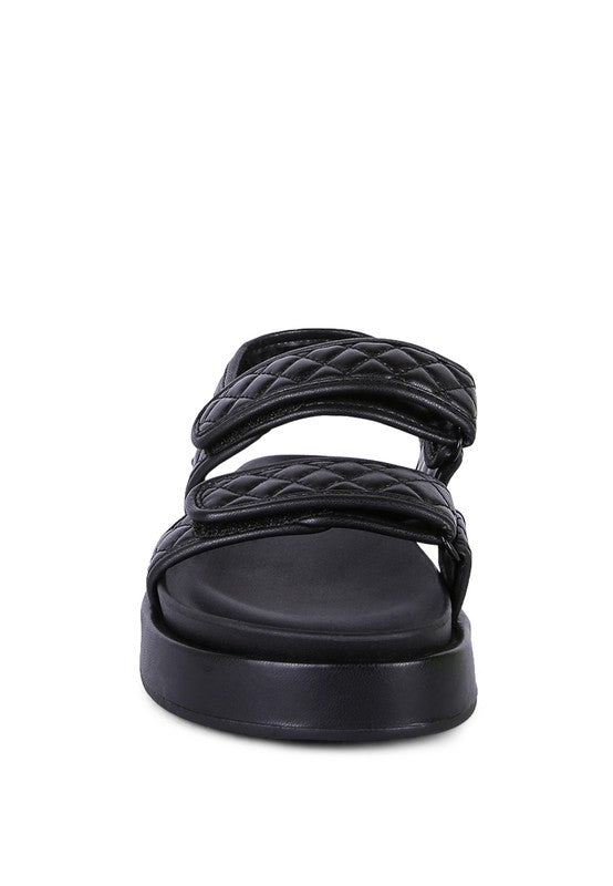 QUILTED PLATFORM SANDALS