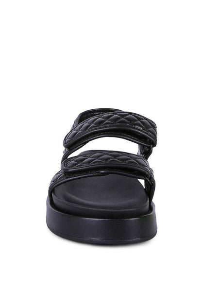 QUILTED PLATFORM SANDALS