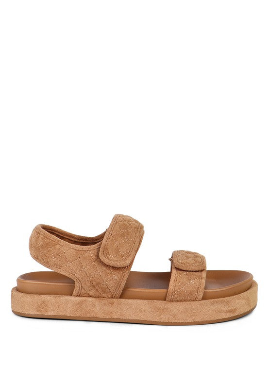 QUILTED PLATFORM SANDALS