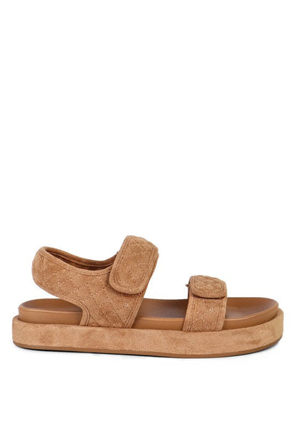QUILTED PLATFORM SANDALS