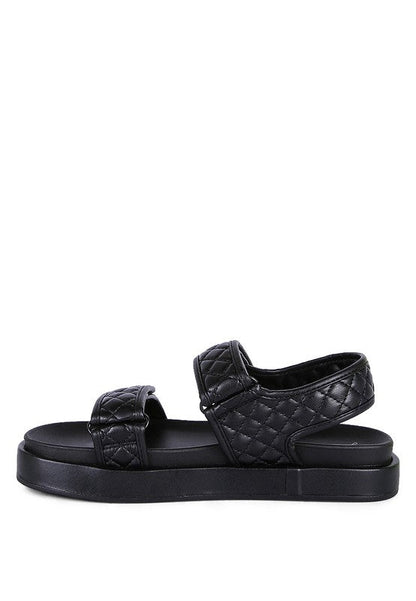 QUILTED PLATFORM SANDALS