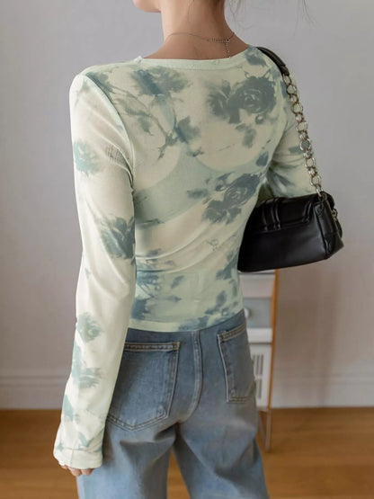 Floral Print Long Sleeve T-Shirt