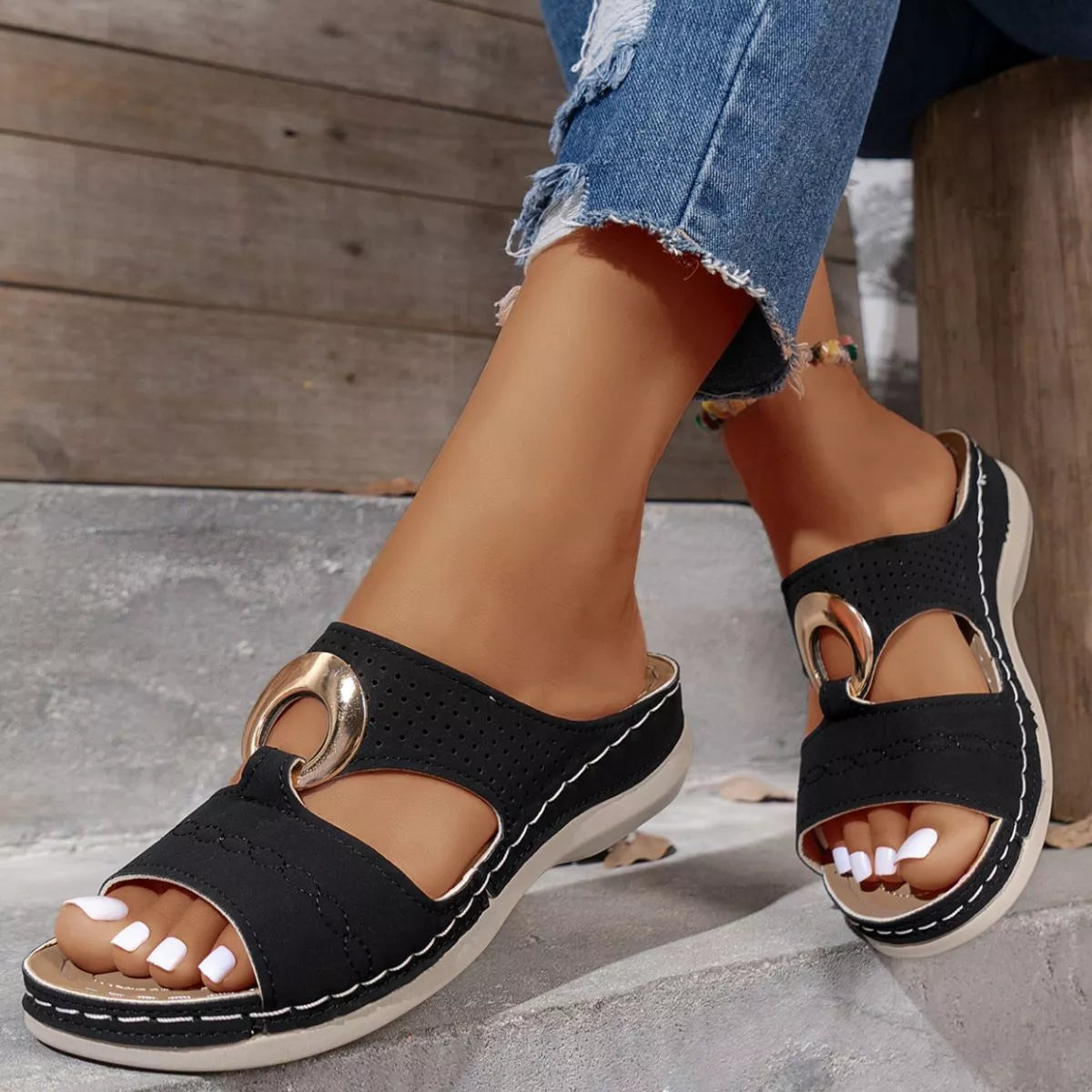 Cutout Open Toe Sandals