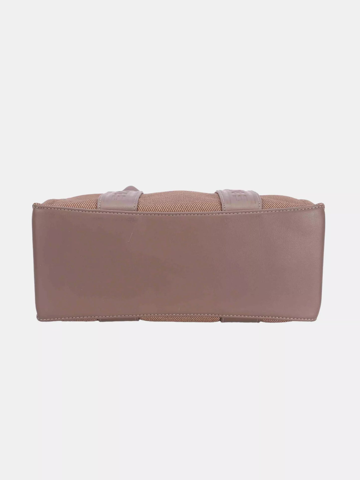 Canvas Tote Handbag with Contrast Leather Handles