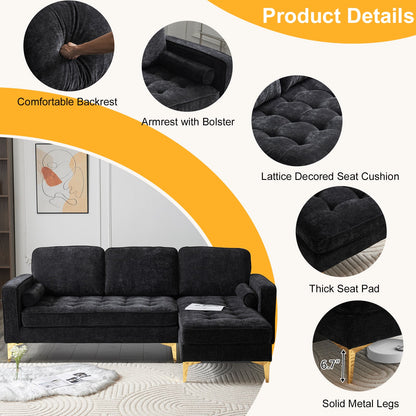 3-Seater With Footstool Chenille Rhombus