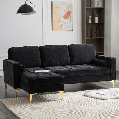 3-Seater With Footstool Chenille Rhombus