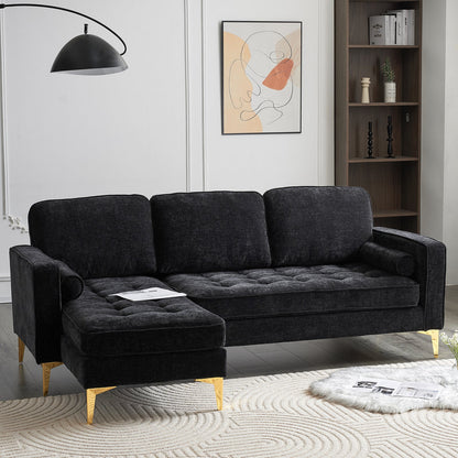 3-Seater With Footstool Chenille Rhombus