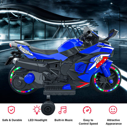 Kids Blue Bluetooth Ride On Motorcycle - MONLANE