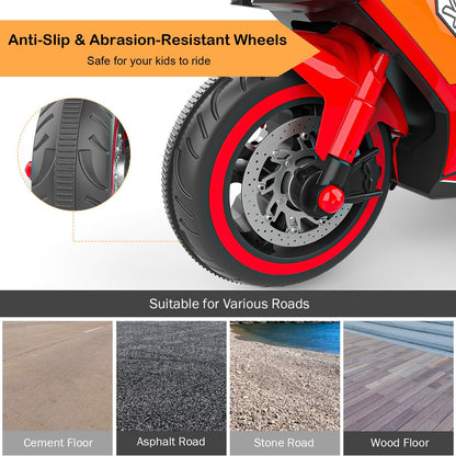 Kids Red Bluetooth Ride On Motorcycle - MONLANE