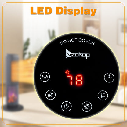 Tower Space Heater with 3D Flame