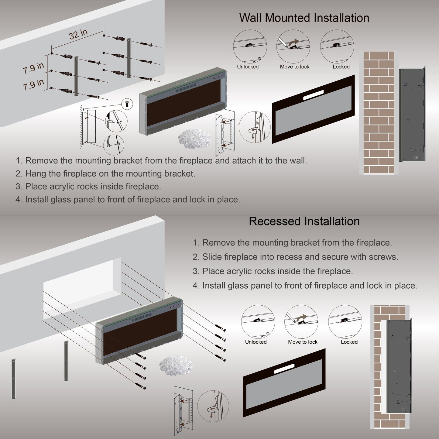 Electric Wall Mounted Fireplace