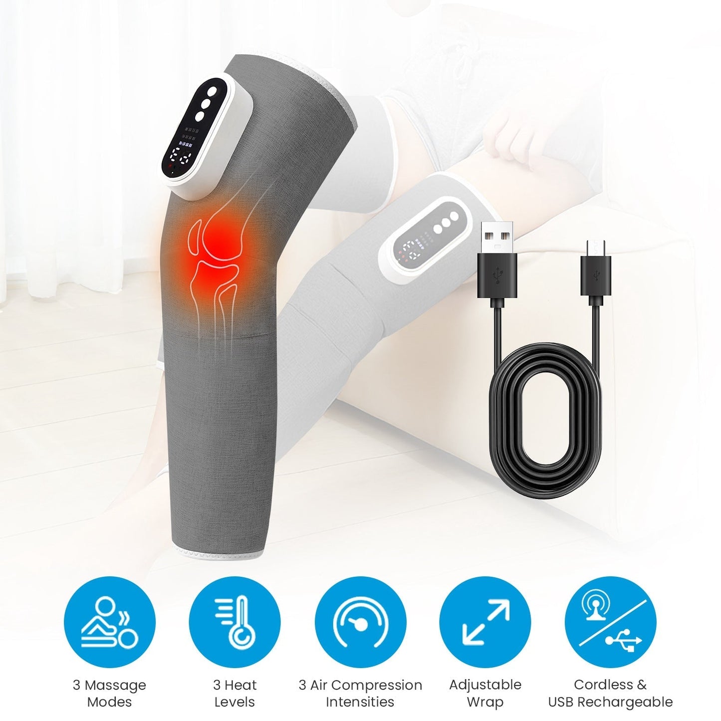 Cordless Air Compression Leg Massager - MONLANE