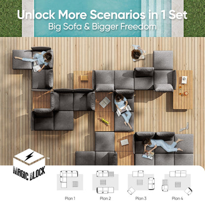85.9 Wide Outdoor Sofa and Adjustable Recliner
