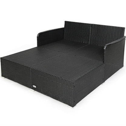 Turquoise Outdoor Rattan Daybed