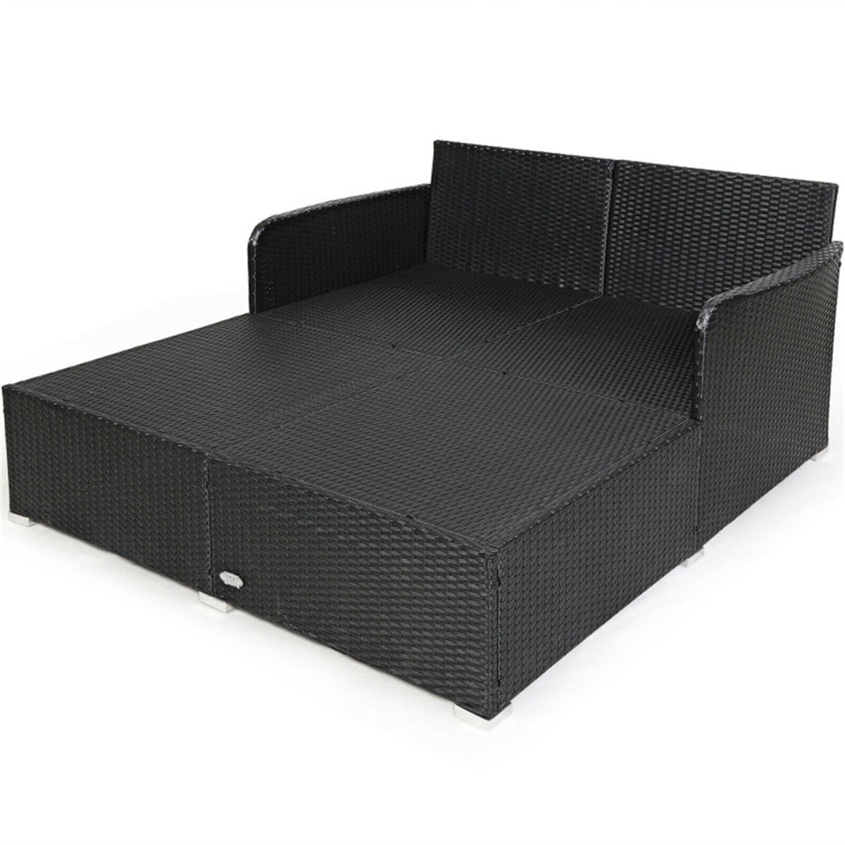 Gray Outdoor Rattan Daybed