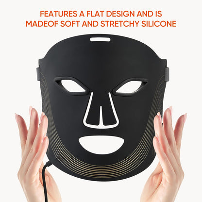 Cordless LED Face Mask for Wrinkle & Acne- Black - MONLANE