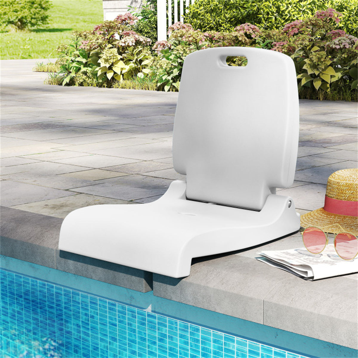 Outdoor swimming pool chair-White