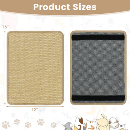 16 x 12 Inch Natural 6-Piece Cat Scratching Mats