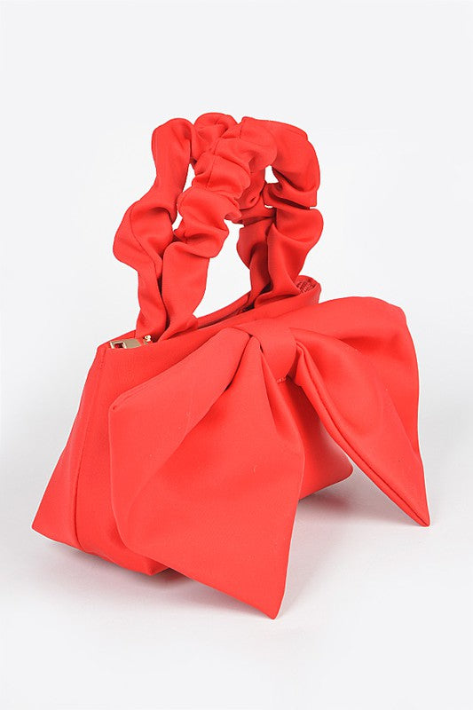 Crinkle Handle Large Bow Tie Clutch Bag - MONLANE