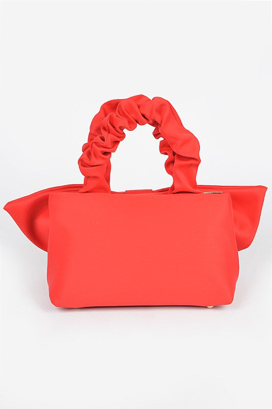 Crinkle Handle Large Bow Tie Clutch Bag - MONLANE