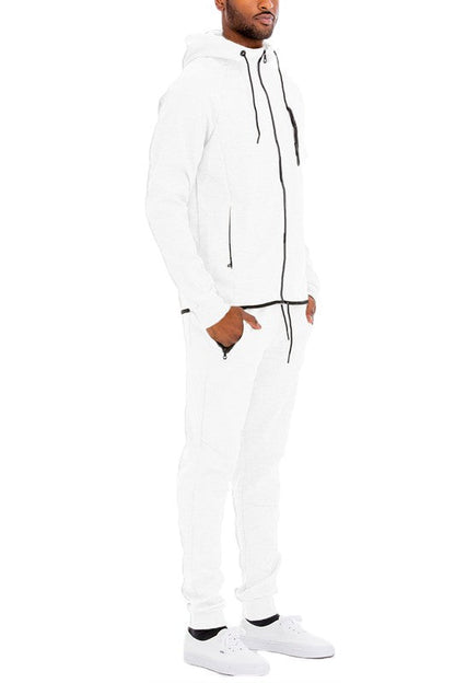 Men's Full Zip Sweat Pant Sweat Set - MONLANE