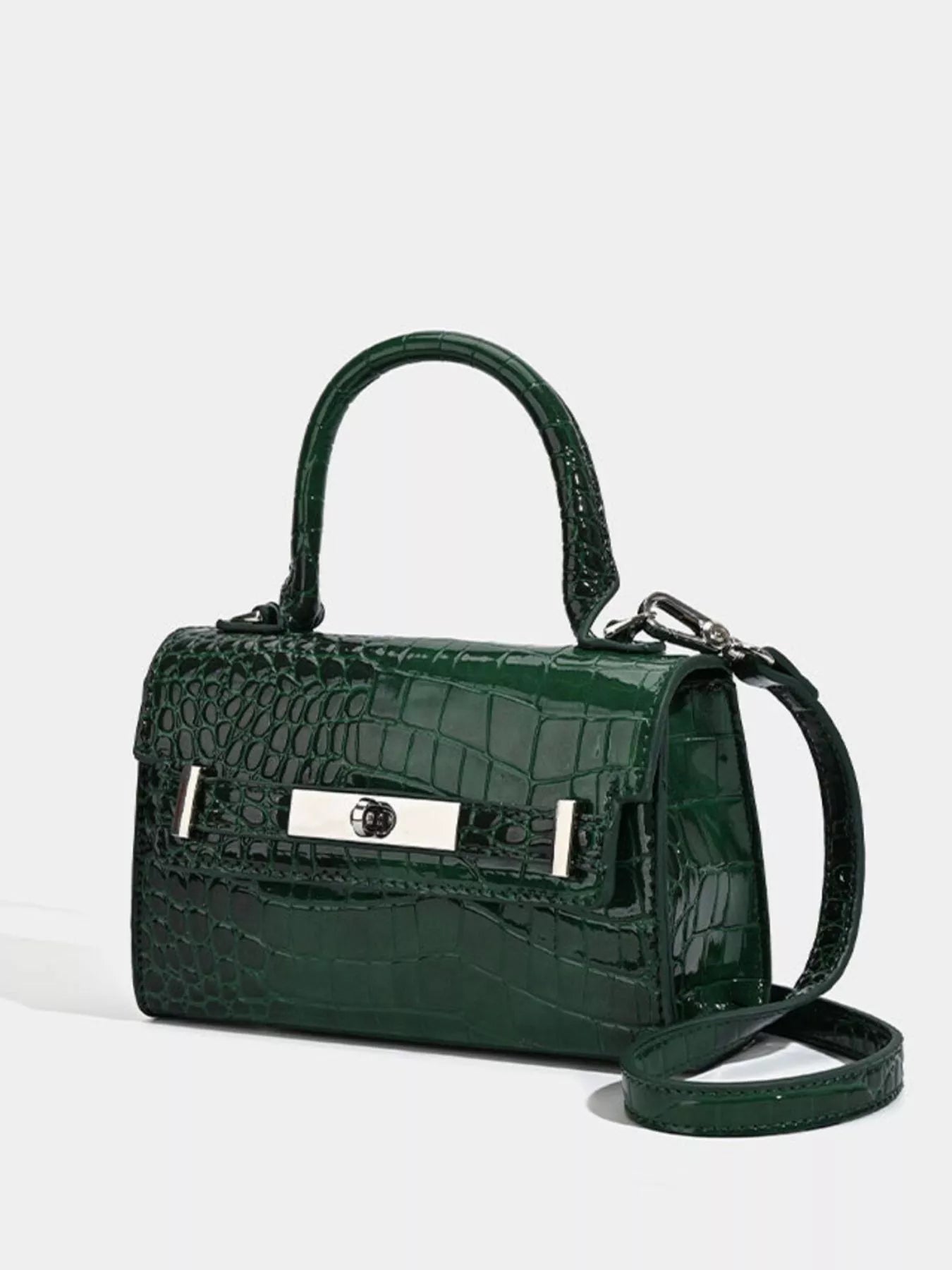 Croc-Embossed Handbag