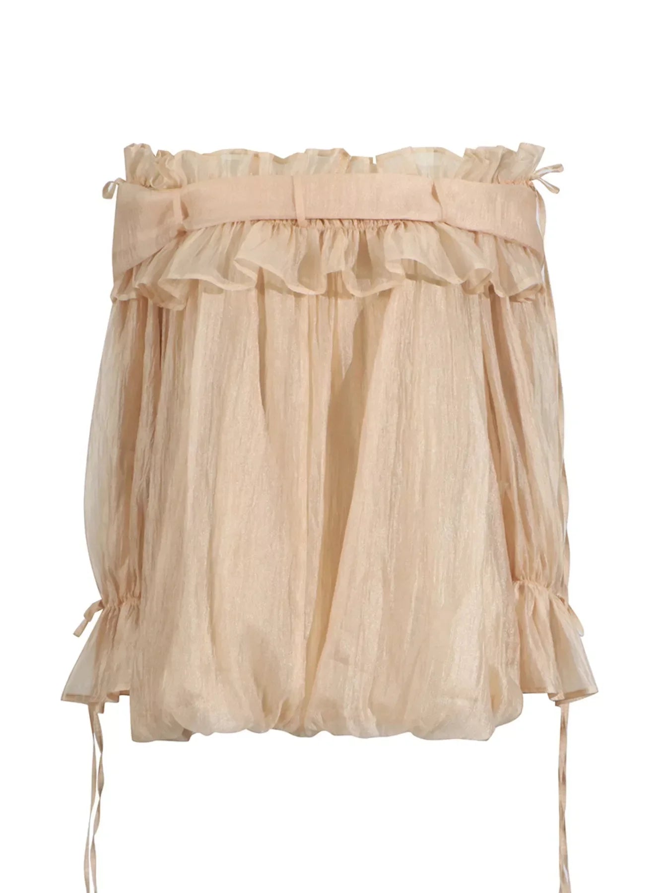 Ruffle Off-Shoulder Flounce Sleeve Blouse