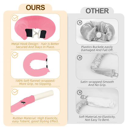 Overnight Heatless Hair Curler-Pink