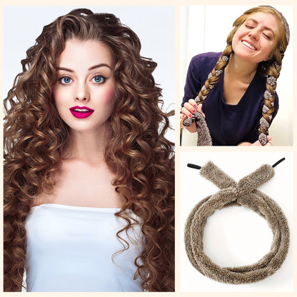 Satin heatless hair curler - Light Brown