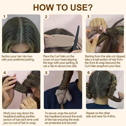 Satin heatless hair curler - Light Brown