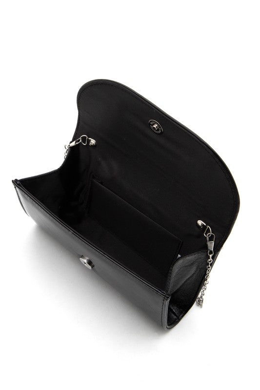 Metal Handle Metallic Clutch Bag