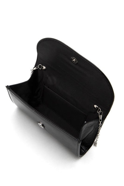 Metal Handle Metallic Clutch Bag