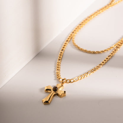 Double Layered Cross Necklace