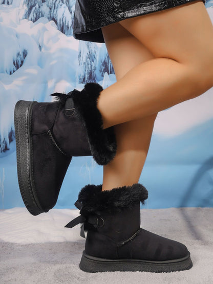 Suede Round Toe Boots
