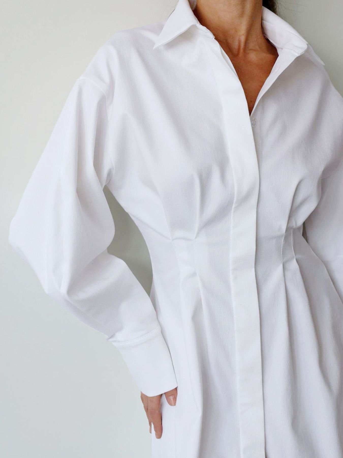 Button Up Long Sleeve Shirt Dress