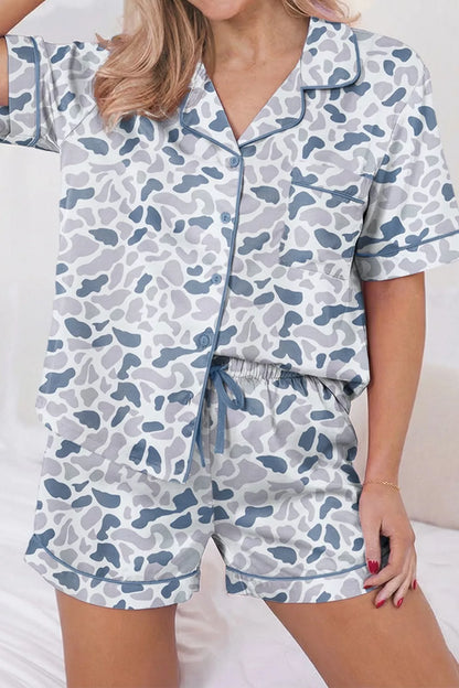 Camouflage Print Pajama Set
