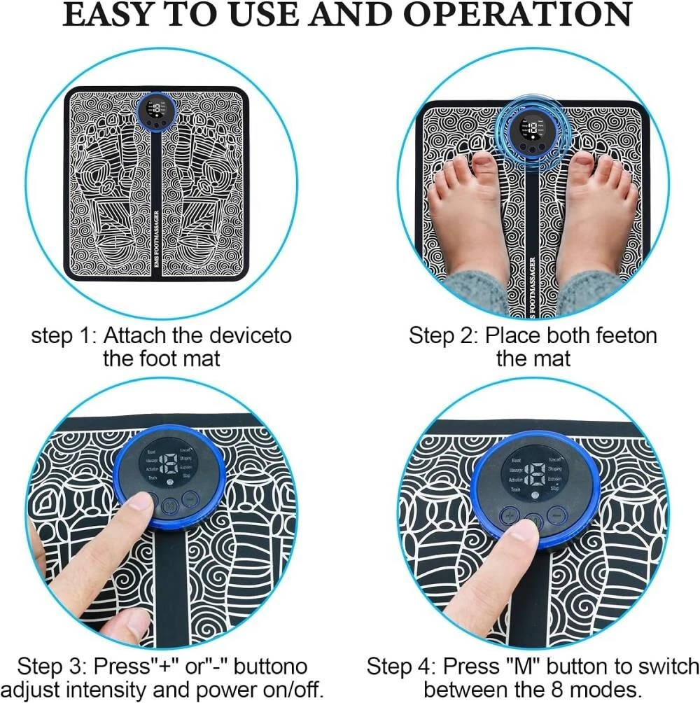 Electric Foot Massager Pad Blood Circulation Muscle Stimulator 